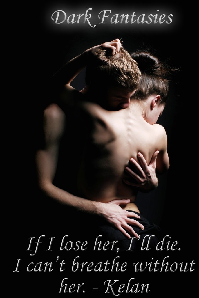 Hugging couple on black background